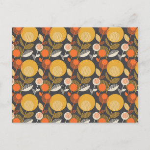 Classic Retro Floral Pattern Holiday Postcard