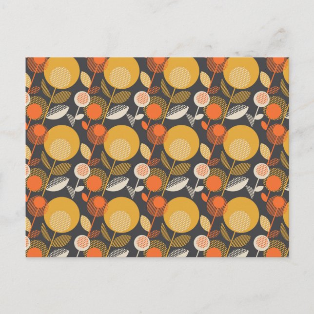 Classic Retro Floral Pattern Holiday Postcard (Front)