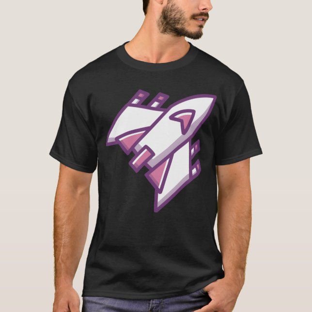 Classic retro game spaceship funny T-Shirt (Front)