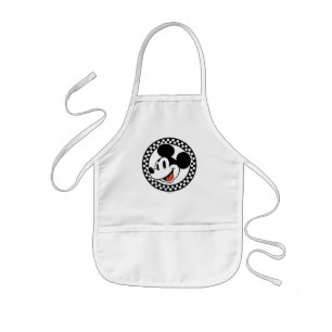 Classic Retro Mickey Mouse Checkered Kids Apron