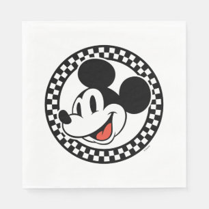 Classic Retro Mickey Mouse Checkered Napkin