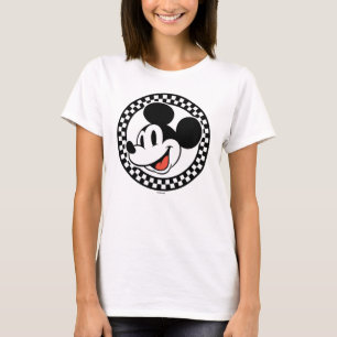 Classic Retro Mickey Mouse Checkered T-Shirt