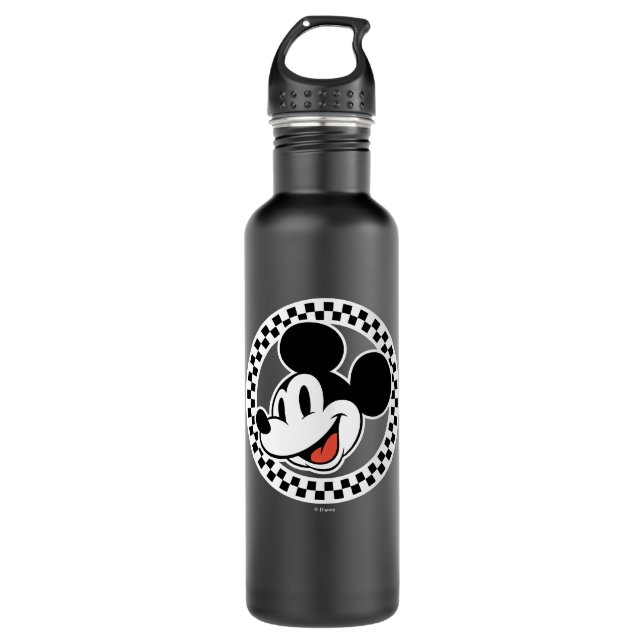Classic Retro Mickey Mouse Chequered 710 Ml Water Bottle (Front)