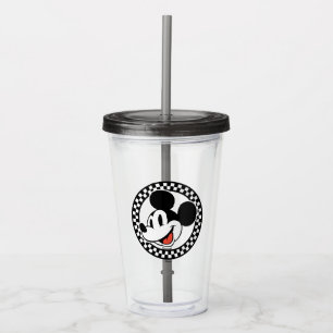 Classic Retro Mickey Mouse Chequered Acrylic Tumbler