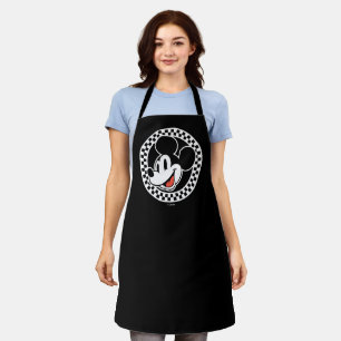 Classic Retro Mickey Mouse Chequered Apron