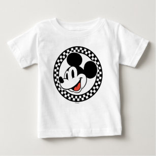Classic Retro Mickey Mouse Chequered Baby T-Shirt