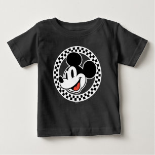 Classic Retro Mickey Mouse Chequered Baby T-Shirt