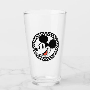 Classic Retro Mickey Mouse Chequered Glass