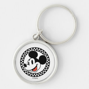Classic Retro Mickey Mouse Chequered Keychain