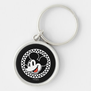 Classic Retro Mickey Mouse Chequered Keychain