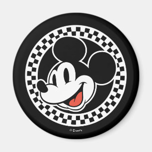 Classic Retro Mickey Mouse Chequered Magnet
