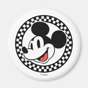 Classic Retro Mickey Mouse Chequered Magnet