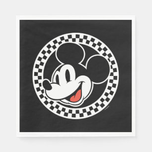 Classic Retro Mickey Mouse Chequered Napkin