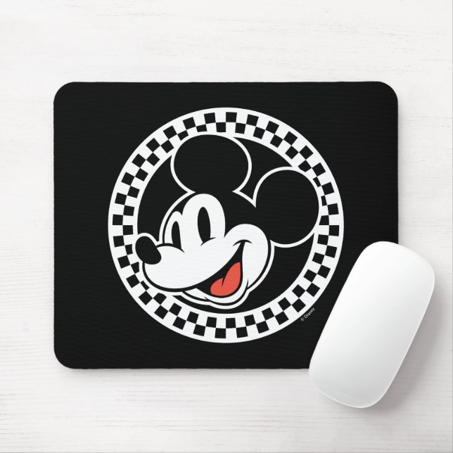 Classic Retro Mickey Mouse Chequered Pad (With Mouse)