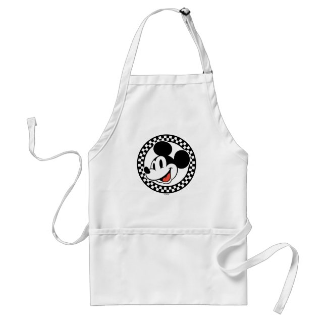 Classic Retro Mickey Mouse Chequered Standard Apron (Front)
