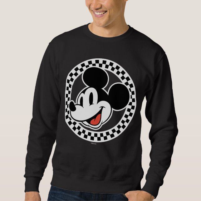 Classic Retro Mickey Mouse Chequered Sweatshirt (Front)