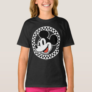 Classic Retro Mickey Mouse Chequered T-Shirt