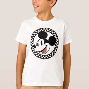 Classic Retro Mickey Mouse Chequered T-Shirt