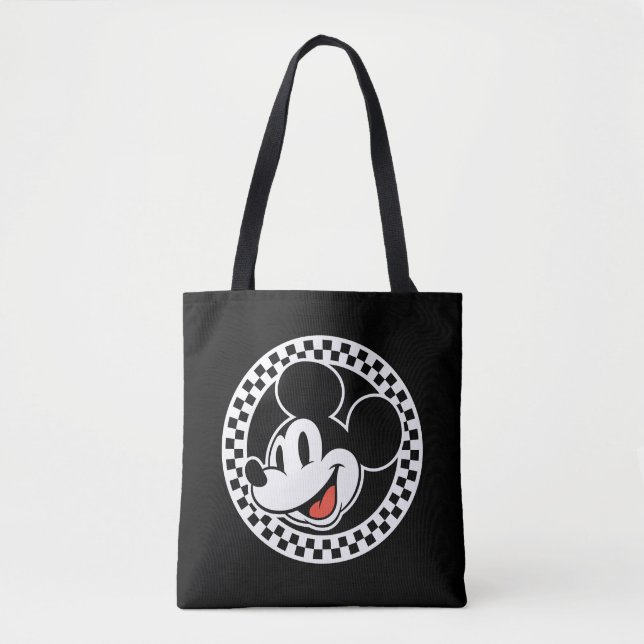 Classic Retro Mickey Mouse Chequered Tote Bag (Front)