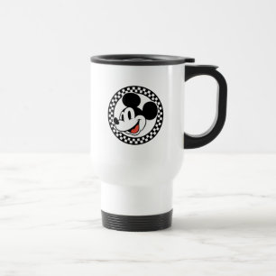 Classic Retro Mickey Mouse Chequered Travel Mug