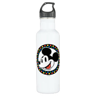 Classic Retro Mickey Mouse Colourful Chequered 710 Ml Water Bottle