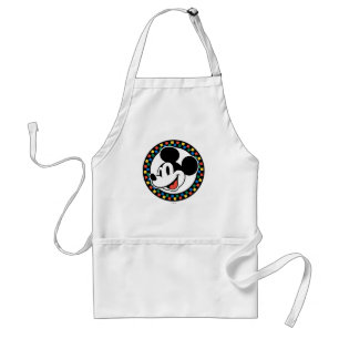 Classic Retro Mickey Mouse Colourful Chequered Standard Apron