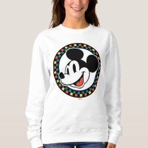 Classic Retro Mickey Mouse Colourful Chequered Sweatshirt