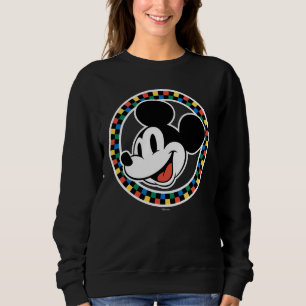 Classic Retro Mickey Mouse Colourful Chequered Sweatshirt