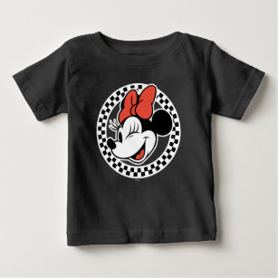 Classic Retro Minnie Mouse Chequered Baby T-Shirt