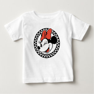 Classic Retro Minnie Mouse Chequered Baby T-Shirt