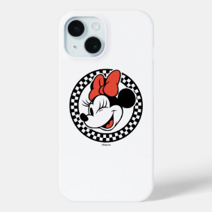 Classic Retro Minnie Mouse Chequered iPhone 15 Case