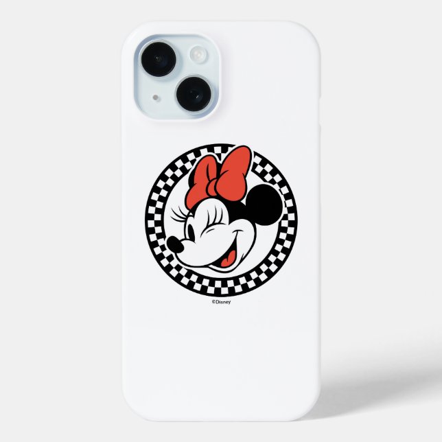 Classic Retro Minnie Mouse Chequered Case-Mate iPhone Case (Back)