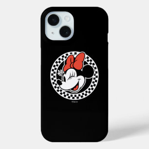 Classic Retro Minnie Mouse Chequered iPhone 15 Case