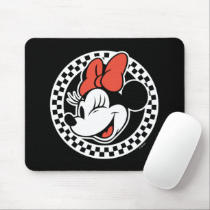 Classic Retro Minnie Mouse Chequered Mouse Pad