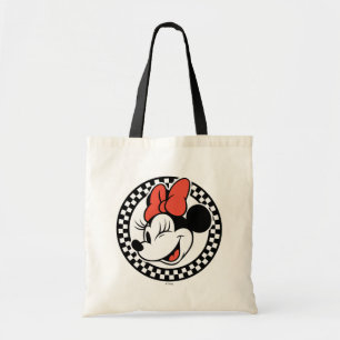 Classic Retro Minnie Mouse Chequered Tote Bag