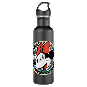 Classic Retro Minnie Mouse Colored Checkered 710 Ml Water Bottle