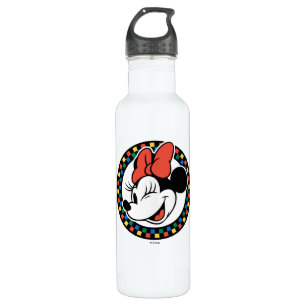 Classic Retro Minnie Mouse Colored Checkered 710 Ml Water Bottle