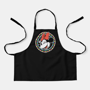 Classic Retro Minnie Mouse Coloured Chequered Apron