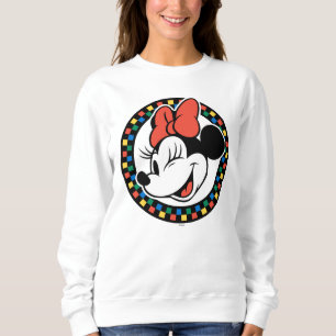 Classic Retro Minnie Mouse Coloured Chequered Sweatshirt