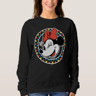 Classic Retro Minnie Mouse Coloured Chequered Sweatshirt