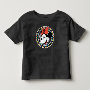Classic Retro Minnie Mouse Coloured Chequered Toddler T-shirt