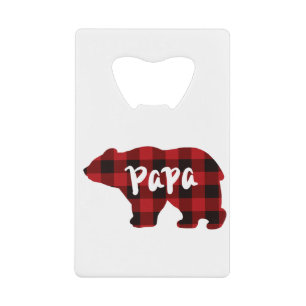 Classic rétro papa ours rouge noir plaid