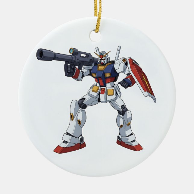 Classic Retro RX-78-2 Gundam Mecha Anime Illustrat Ceramic Ornament (Front)