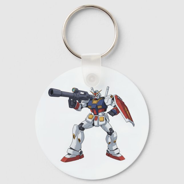 Classic Retro RX-78-2 Gundam Mecha Anime Illustrat Keychain (Front)
