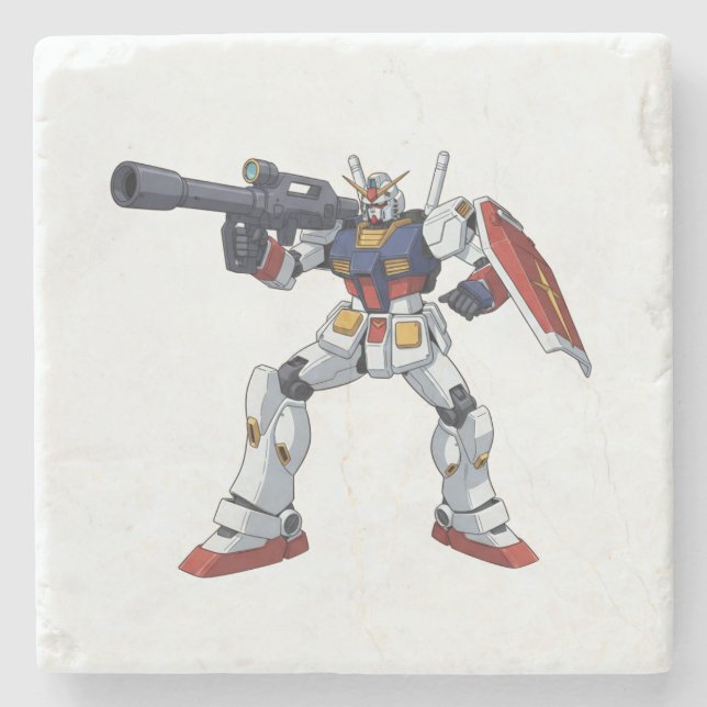 Classic Retro RX-78-2 Gundam Mecha Anime Illustrat Stone Coaster (Front)