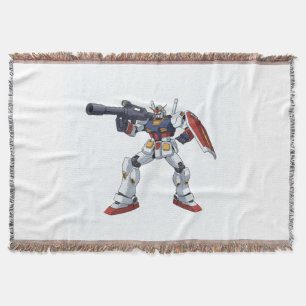 Classic Retro RX-78-2 Gundam Mecha Anime Illustrat Throw Blanket