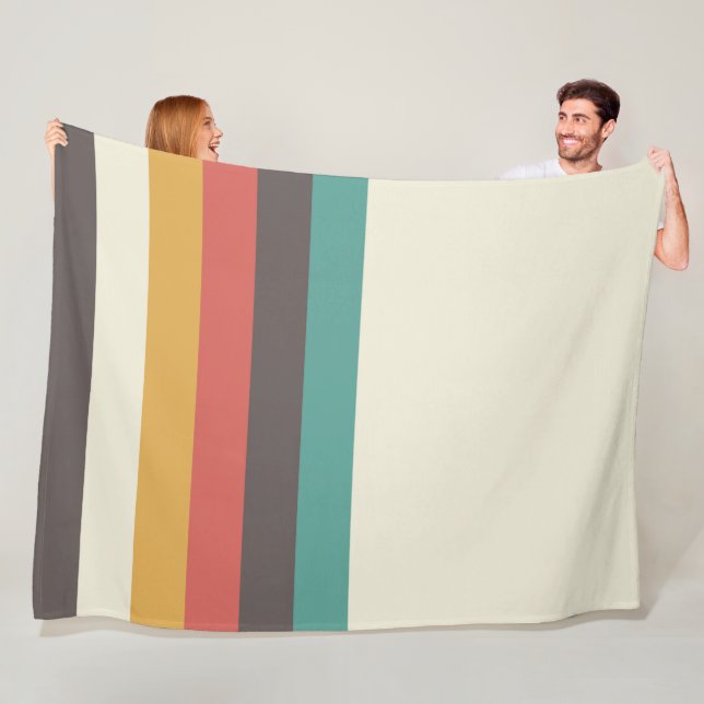 Classic Retro Stripes Fleece Blanket (In Situ)