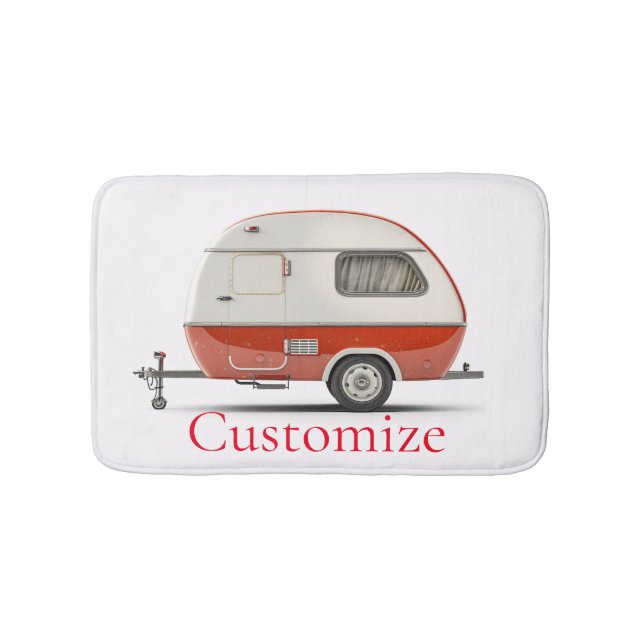 Classic Retro Teardrop Camper Thunder_Cove Bath Mat (Front)