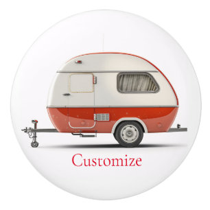 Classic Retro Teardrop Camper Thunder_Cove Ceramic Knob