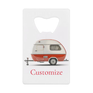 Classic Retro Teardrop Camper Thunder_Cove Credit Card Bottle Opener